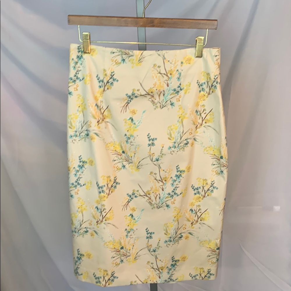 ANTONIO MELANI Cream Yellow Pencil Skirt Casual Resort